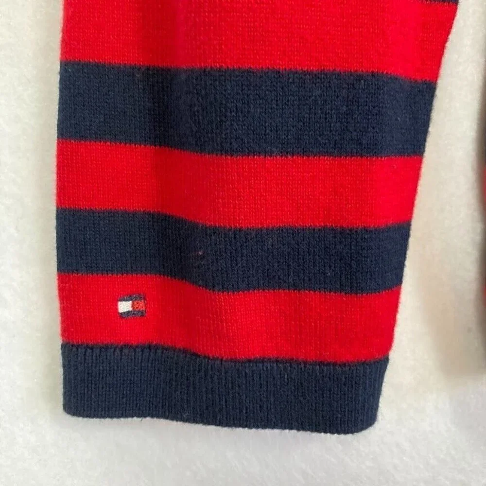 Tommy Hilfiger Cotton Striped Argyle Sweater Grandma Core Old Money Preppy L